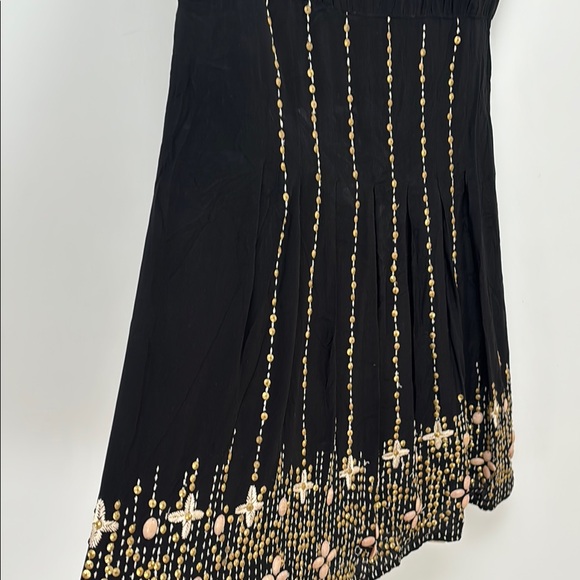 Nanette Lepore Elegant Black and Gold Dress Silk Beaded dress sequins embroidery - Picture 4 of 5